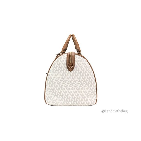 Michael Kors Travel XL Vanilla Top Handle Zip Duffle Weekender Luggage Bag - Picture 7 of 7